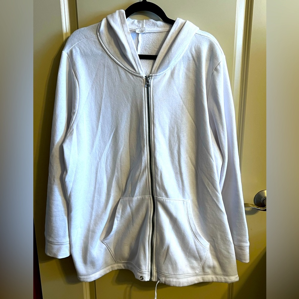 Plain White Zip Up Hoodie